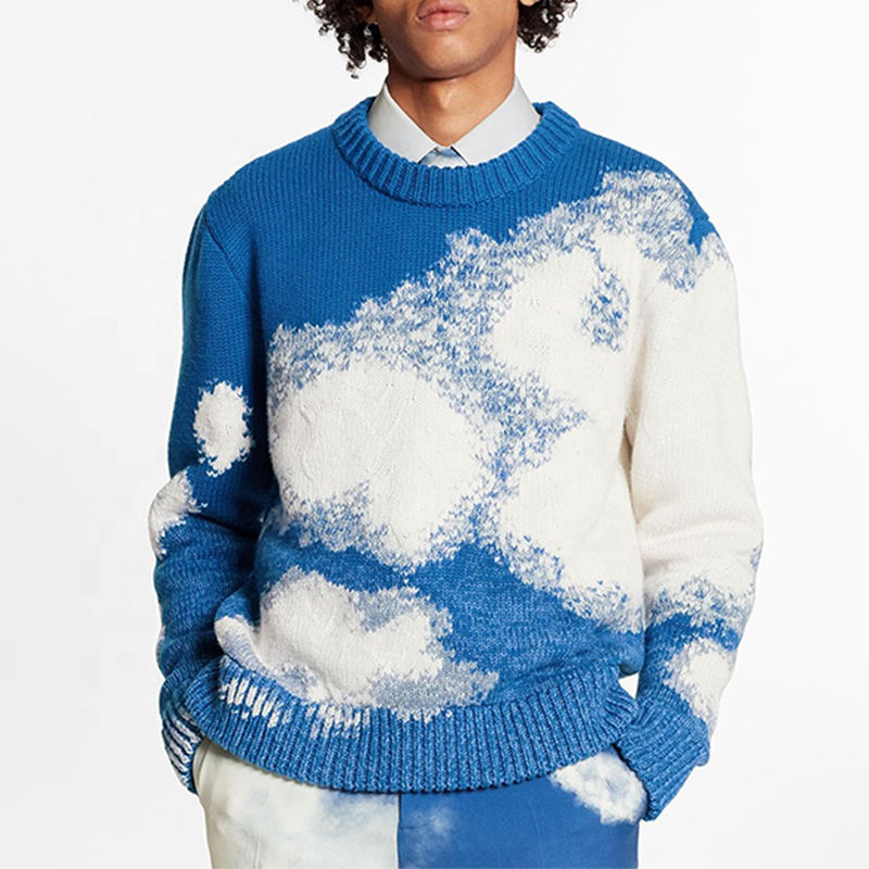 Vigor ένδυμα Custom Mens Sweater Κατασκευαστής παχύρρευστο πουλόβερ Jacquard Colorblock Woolen πουλόβερ για τον άνθρωπο