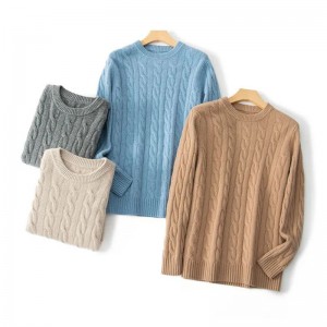 Άνδρες στρογγυλό καλώδιο λαιμού λουλούδι ζεστό πουλόβερ επτά βελόνα