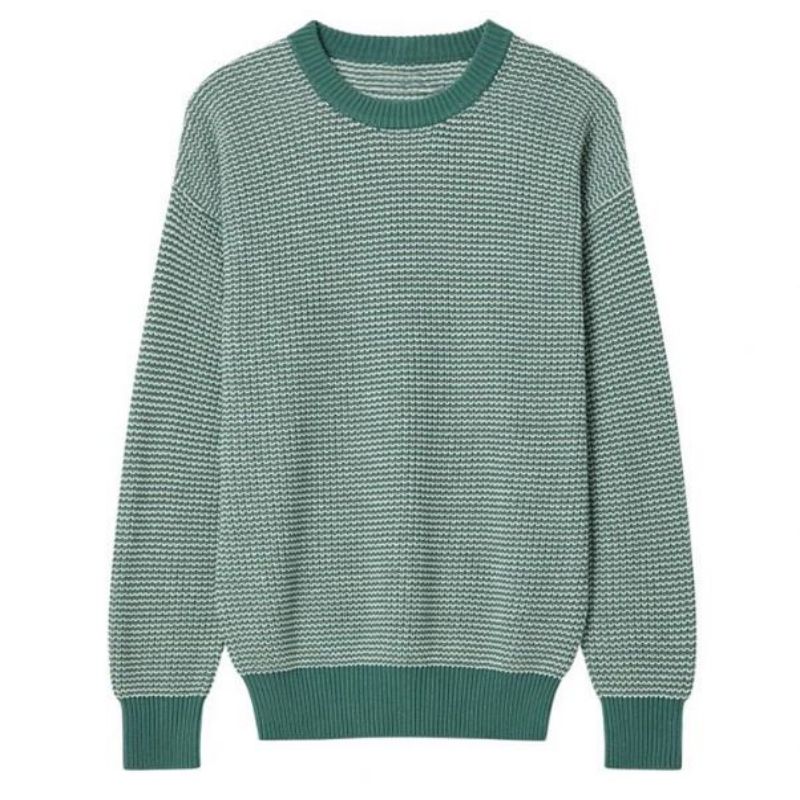 Men\'s Mix Color Πλεκτά πουλόβερ πουλόβερ Crewneck Long Sleeve Sweater